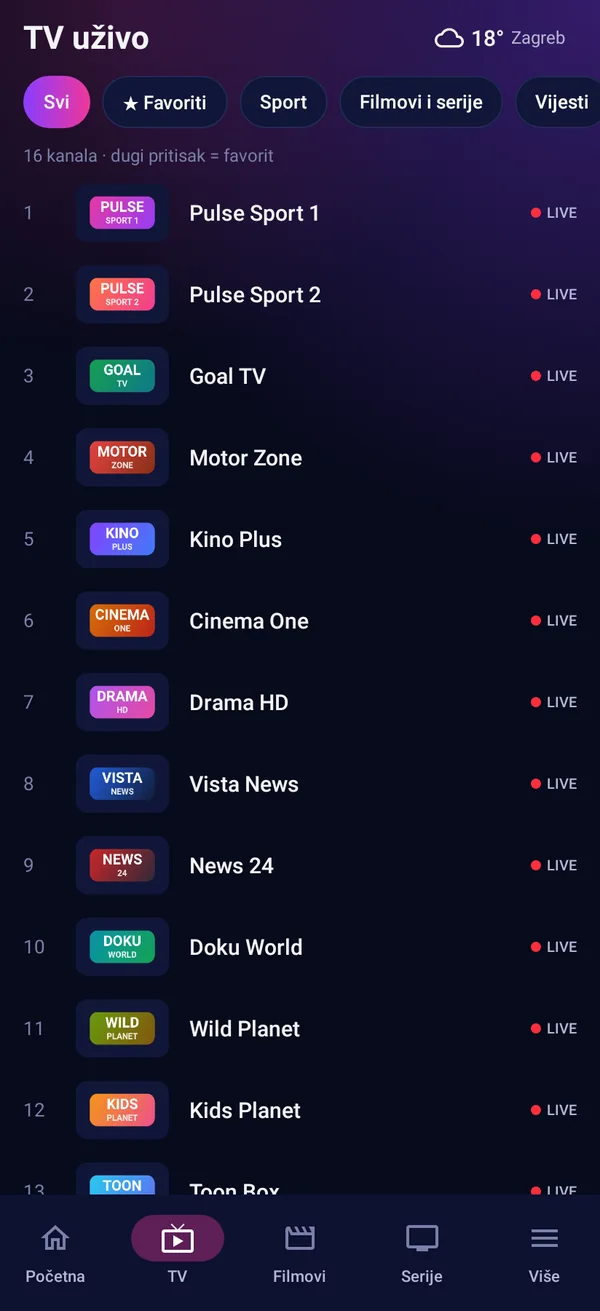TV uživo na mobitelu